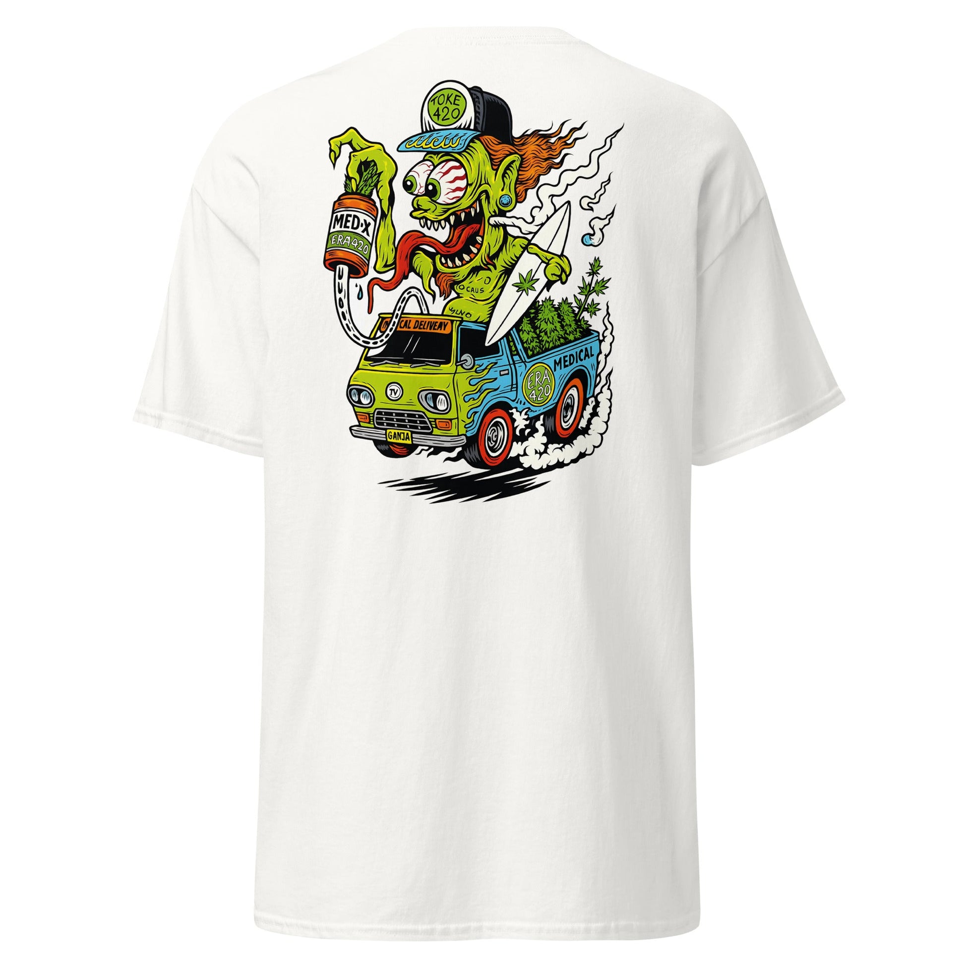 Hot Rod Cannabis Monster T-Shirt - White - T-Shirts Online