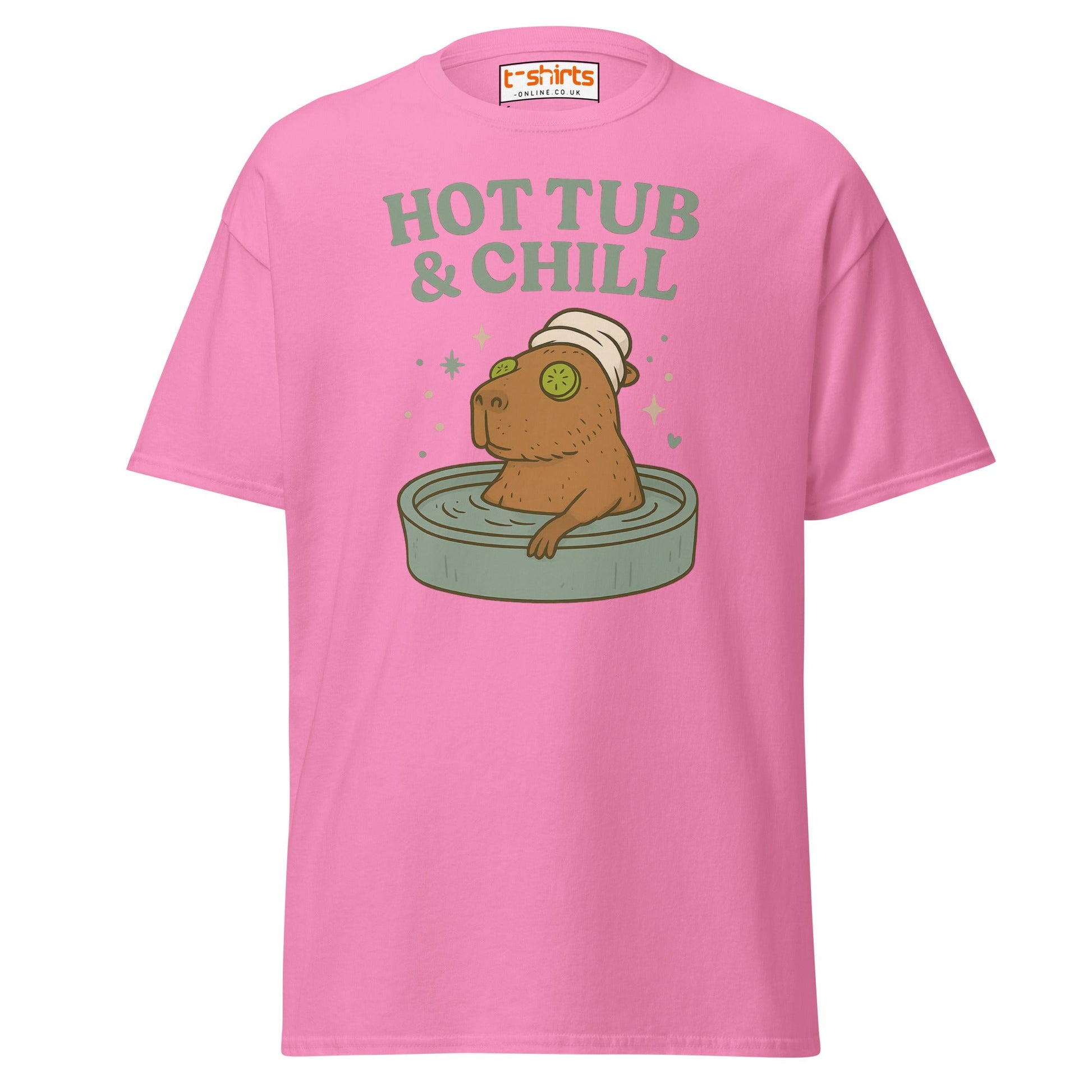 Hot Tub & Chill T-Shirt – Funny Capybara Spa Tee - Azalea - T-Shirts Online