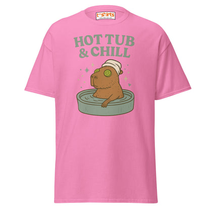 Hot Tub & Chill T-Shirt – Funny Capybara Spa Tee - Azalea - T-Shirts Online