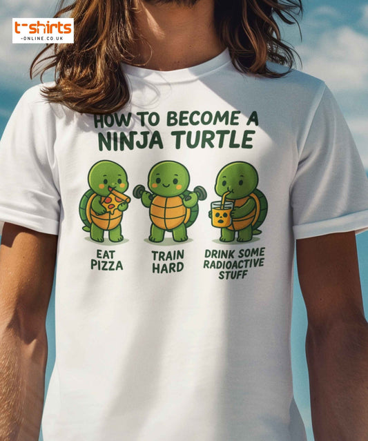 How to Become a Ninja Turtle Funny T-Shirt - Black - T-Shirts Online