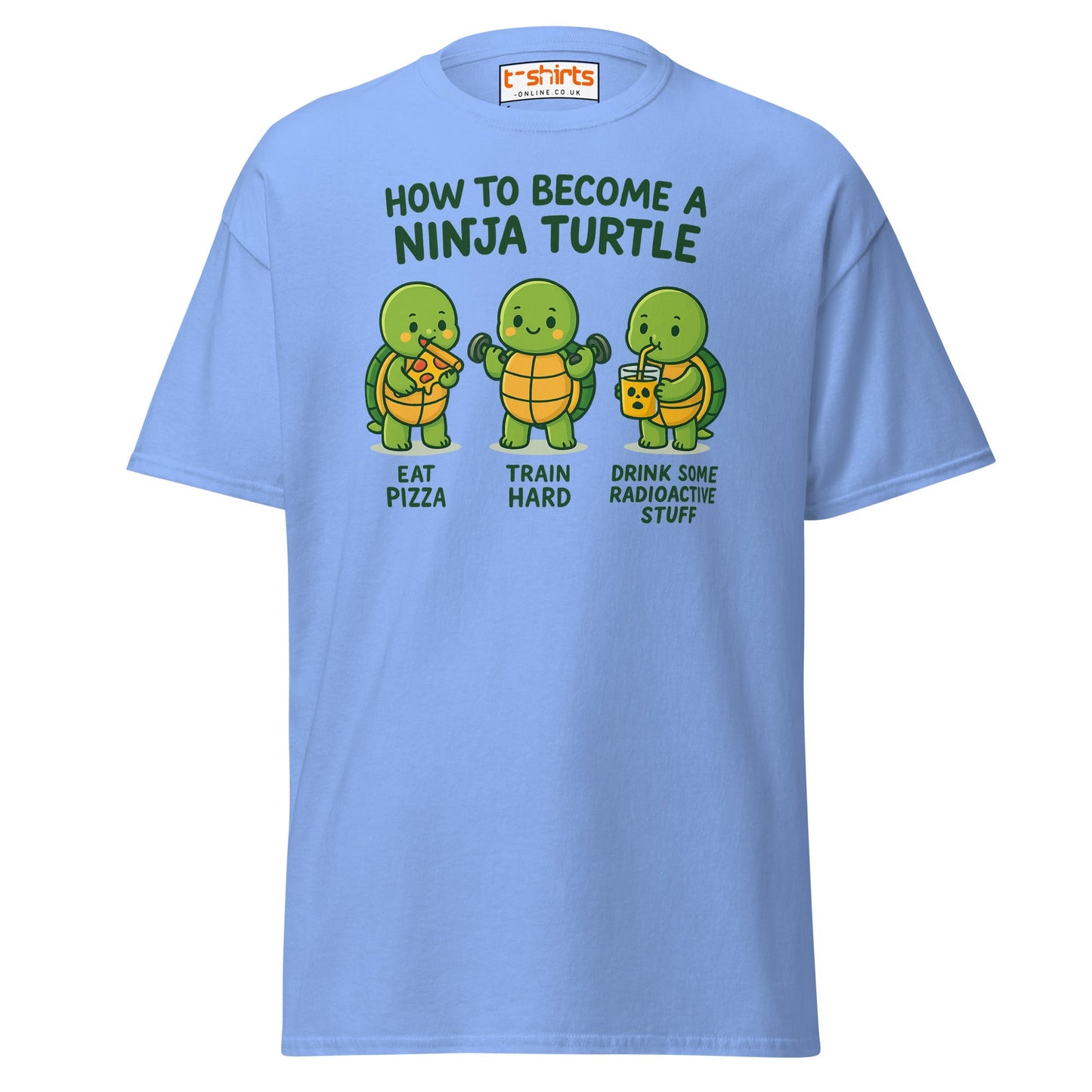 How to Become a Ninja Turtle Funny T-Shirt - Carolina Blue - T-Shirts Online