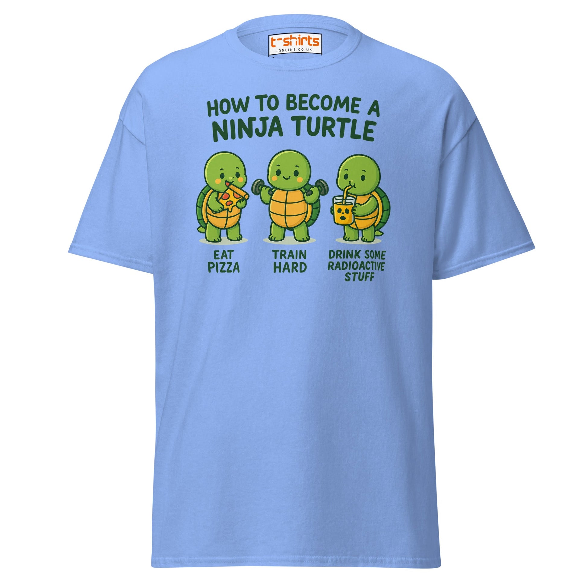How to Become a Ninja Turtle Funny T-Shirt - Carolina Blue - T-Shirts Online