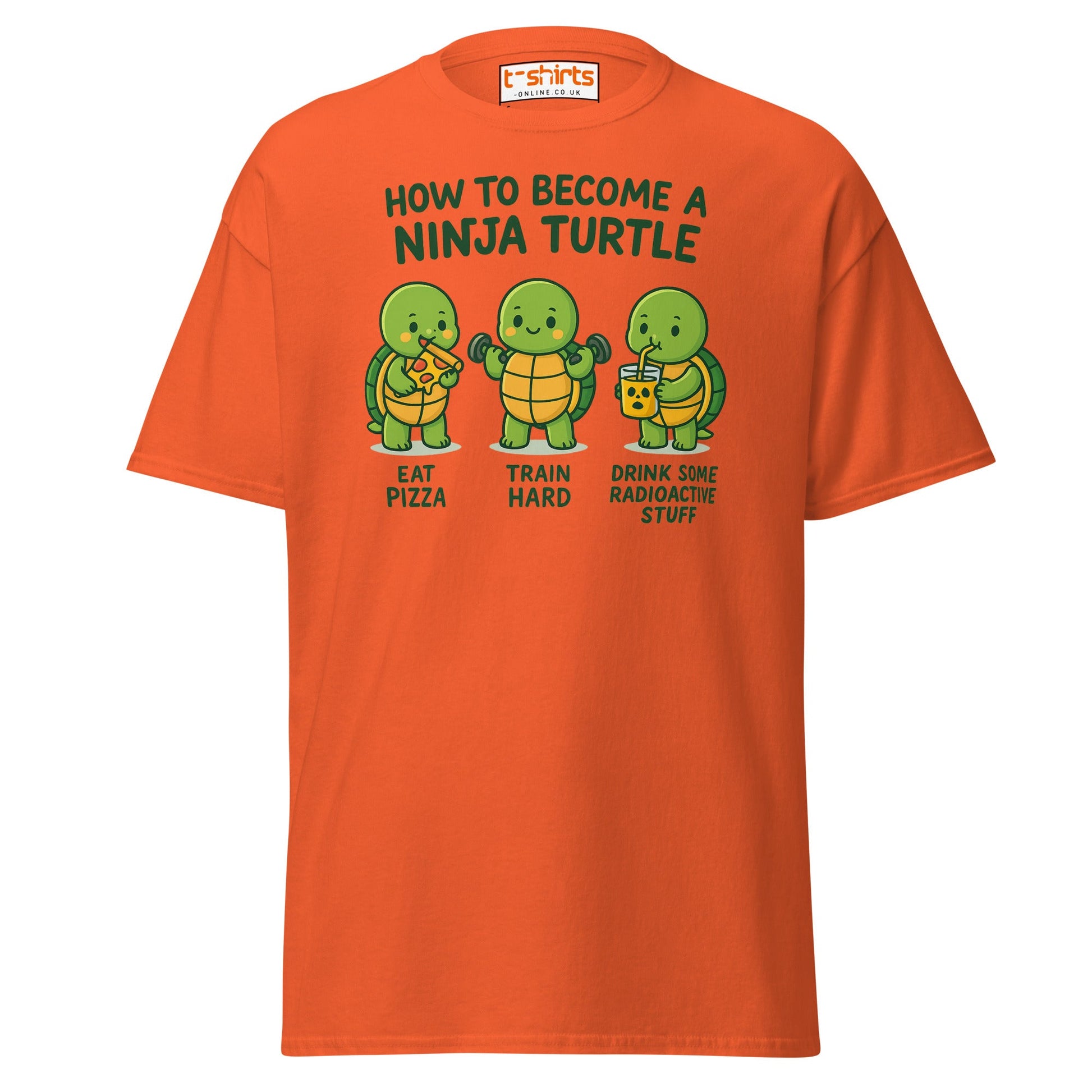 How to Become a Ninja Turtle Funny T-Shirt - Orange - T-Shirts Online