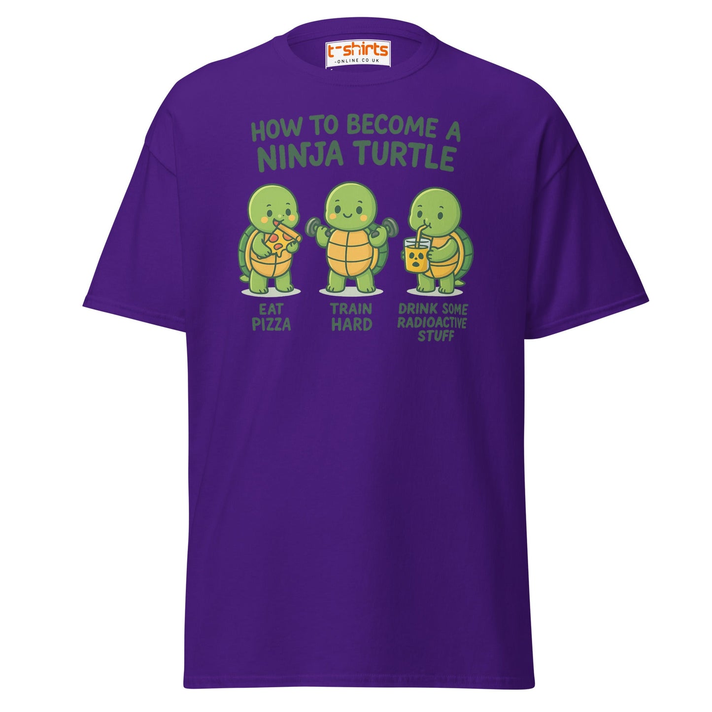 How to Become a Ninja Turtle Funny T-Shirt - Purple - T-Shirts Online