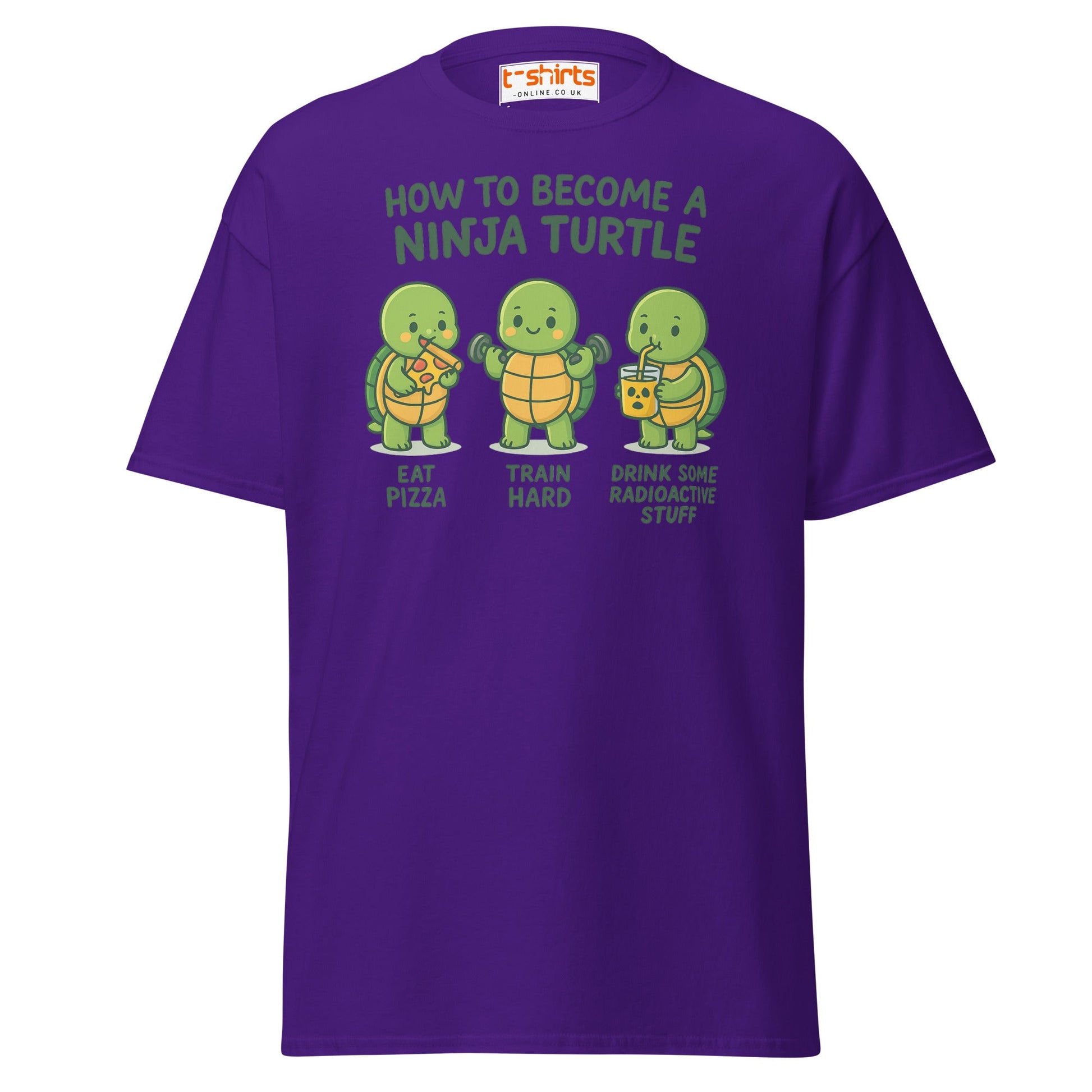 How to Become a Ninja Turtle Funny T-Shirt - Purple - T-Shirts Online