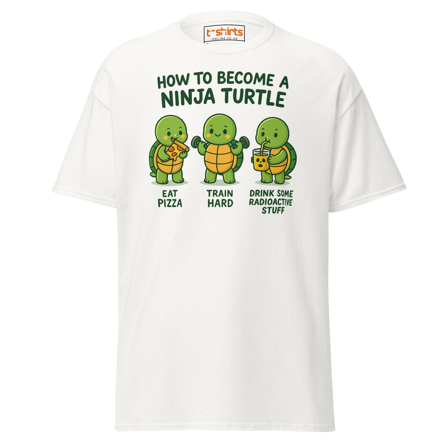 How to Become a Ninja Turtle Funny T-Shirt - White - T-Shirts Online
