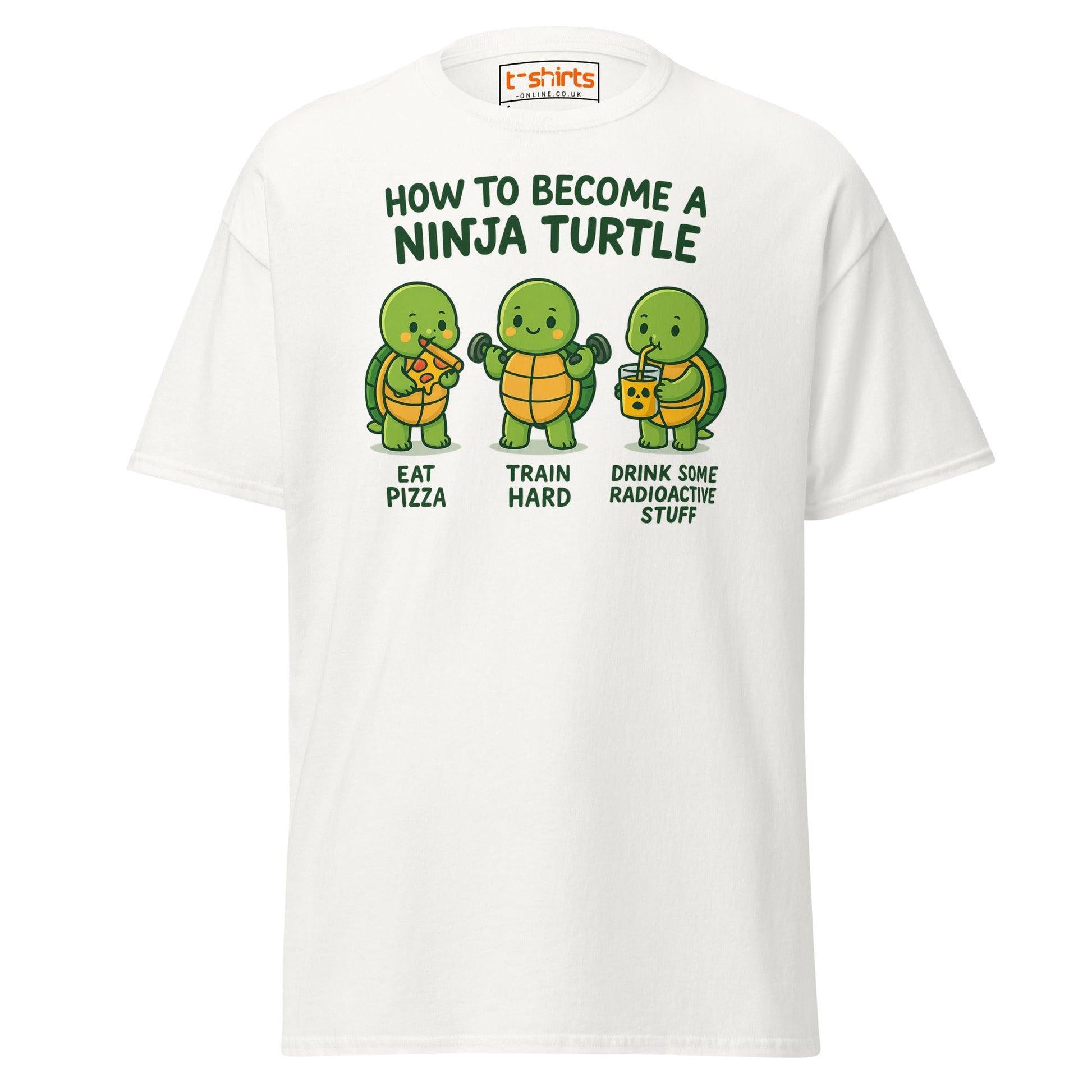 How to Become a Ninja Turtle Funny T-Shirt - White - T-Shirts Online