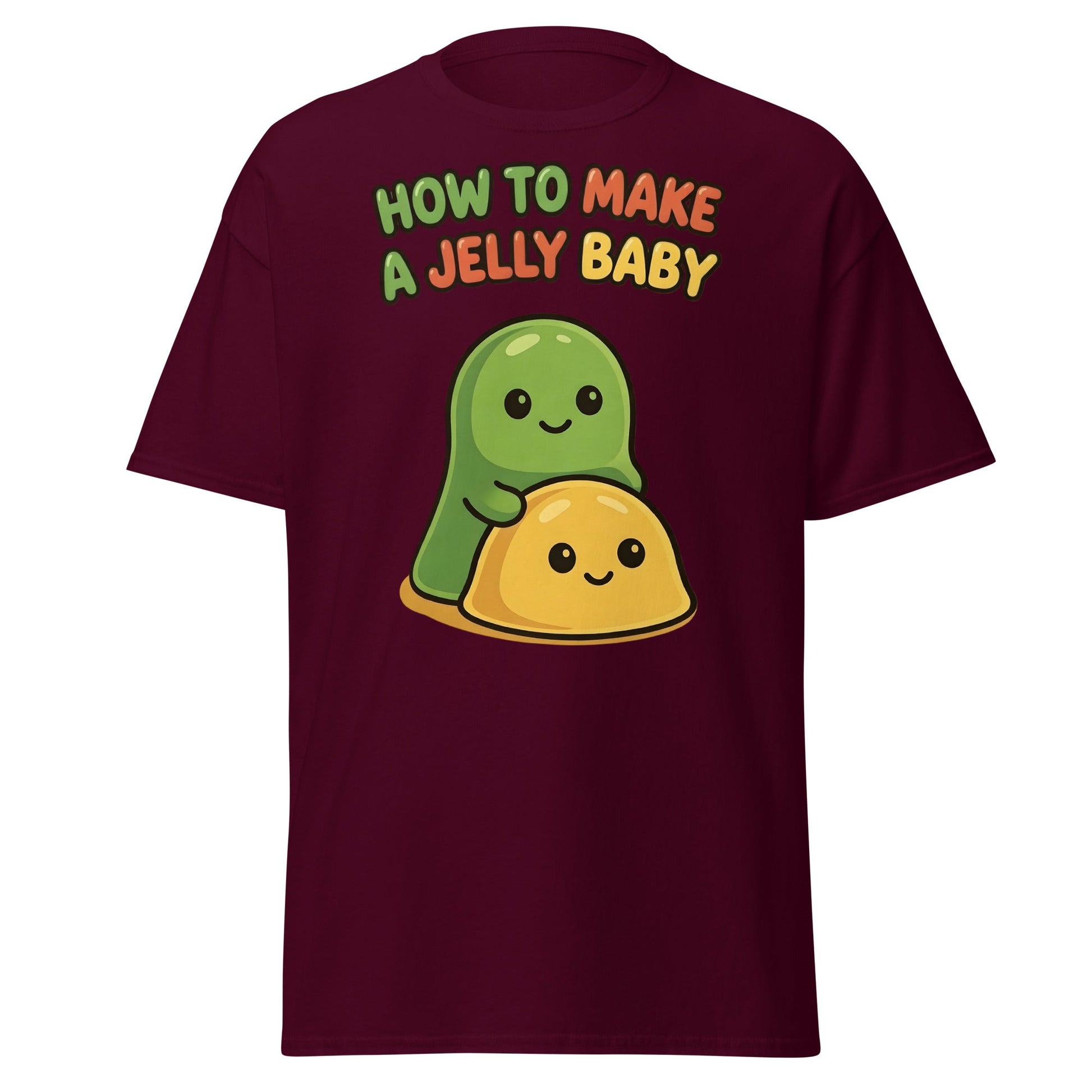 How to Make a Jelly Baby T-Shirt - Funny Cute Cartoon Tee - Maroon - T-Shirts Online