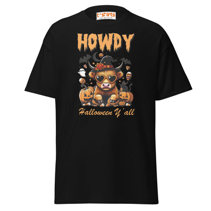 Howdy Highland Cow Halloween T-Shirt - Black - T-Shirts Online
