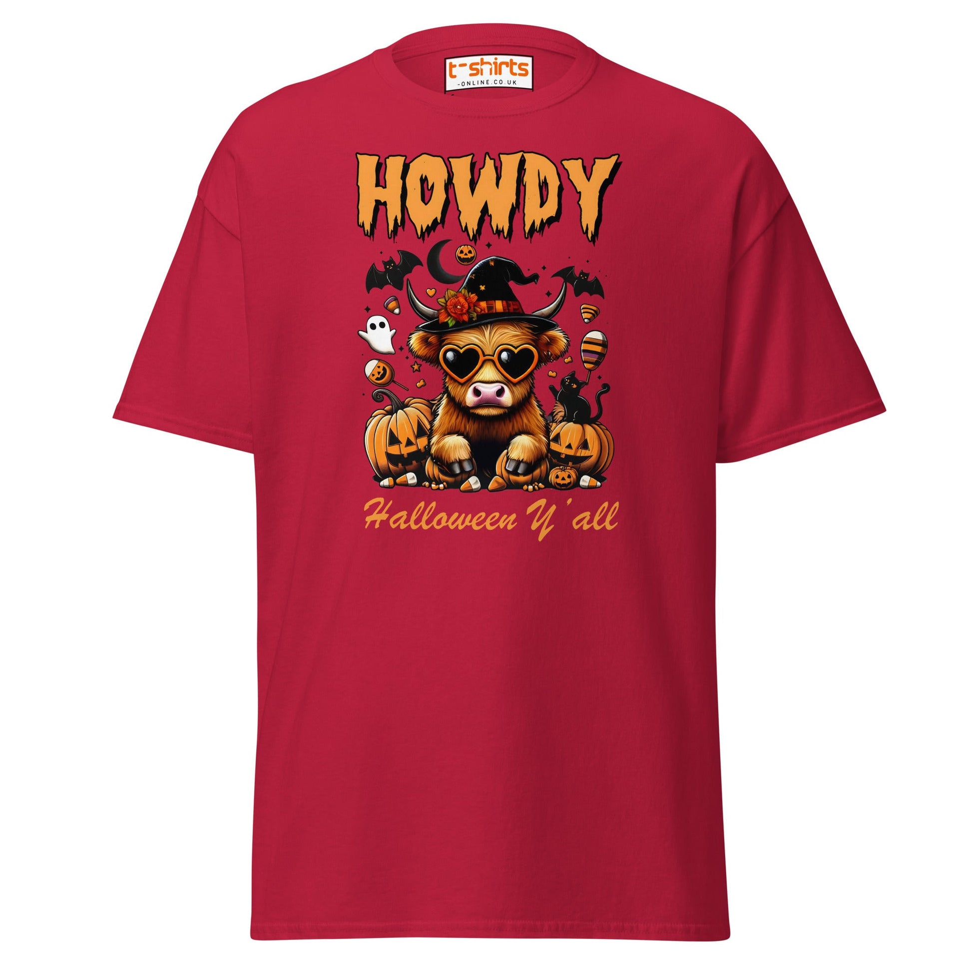 Howdy Highland Cow Halloween T-Shirt - Cardinal - T-Shirts Online