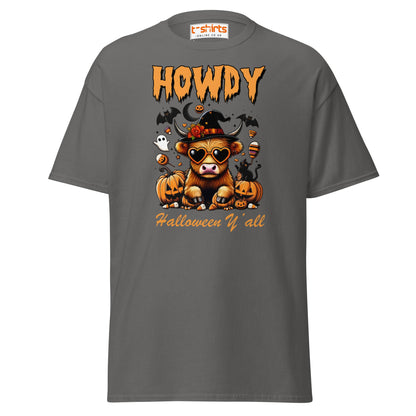 Howdy Highland Cow Halloween T-Shirt - Charcoal - T-Shirts Online