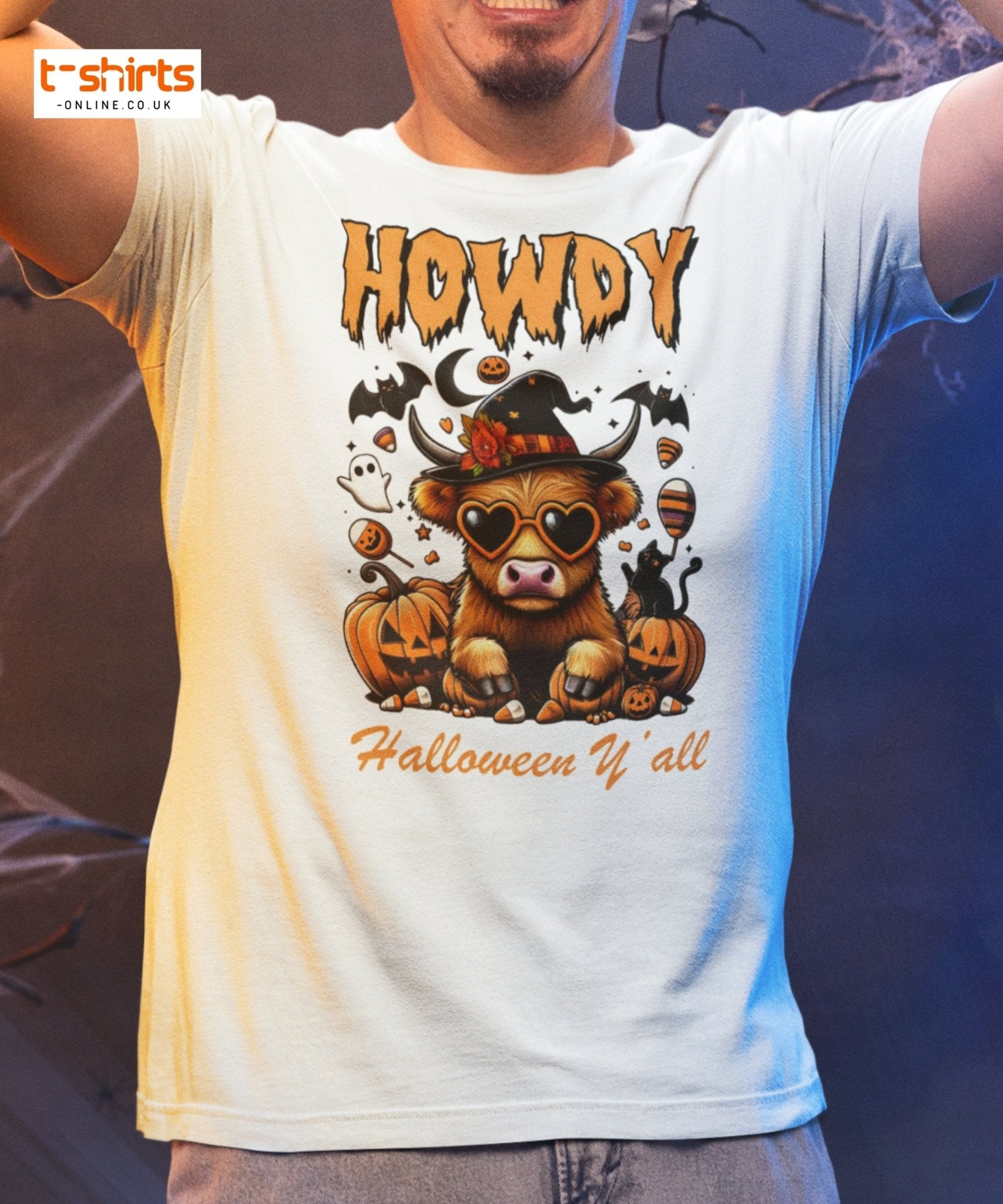 Howdy Highland Cow Halloween T-Shirt - Maroon - T-Shirts Online