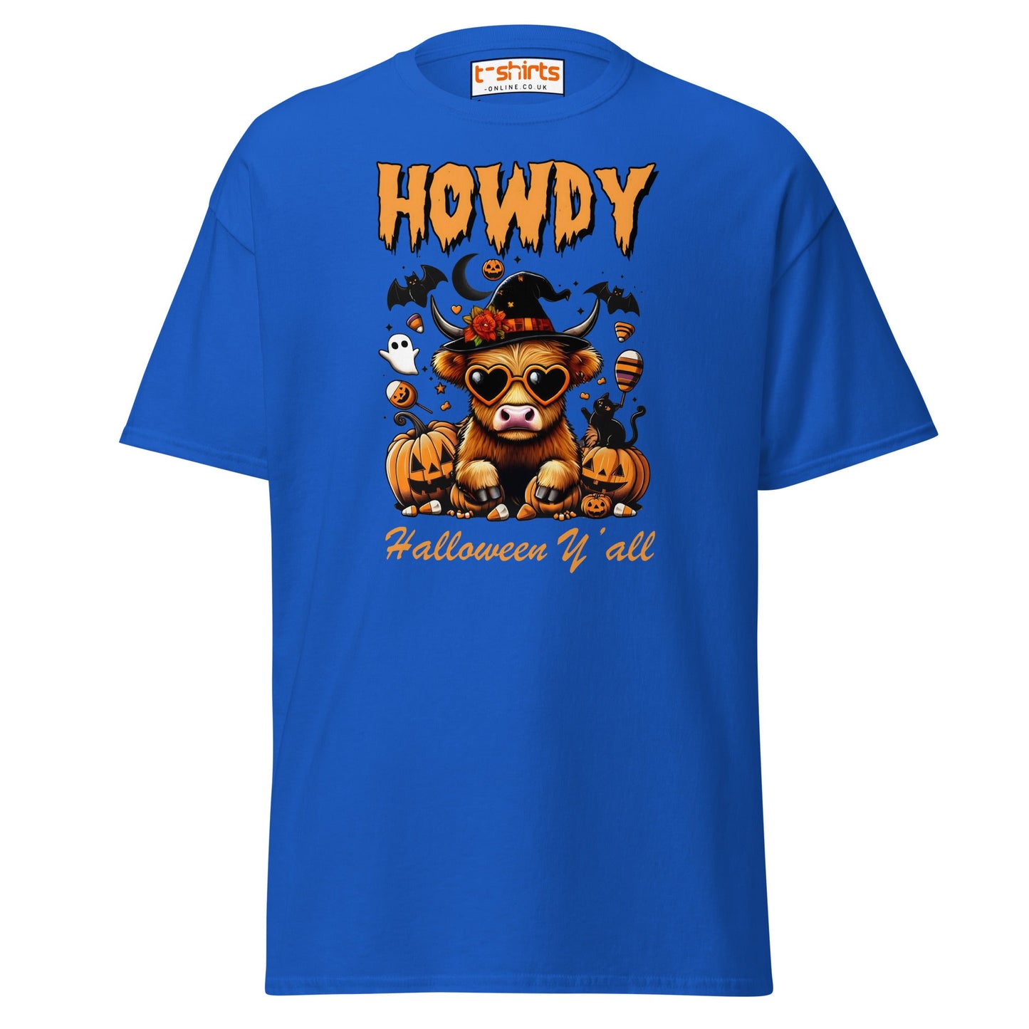 Howdy Highland Cow Halloween T-Shirt - Royal - T-Shirts Online