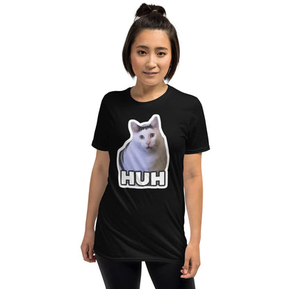 Huh Cat T-Shirt | Funny Cat Memes - Black - T-Shirts Online