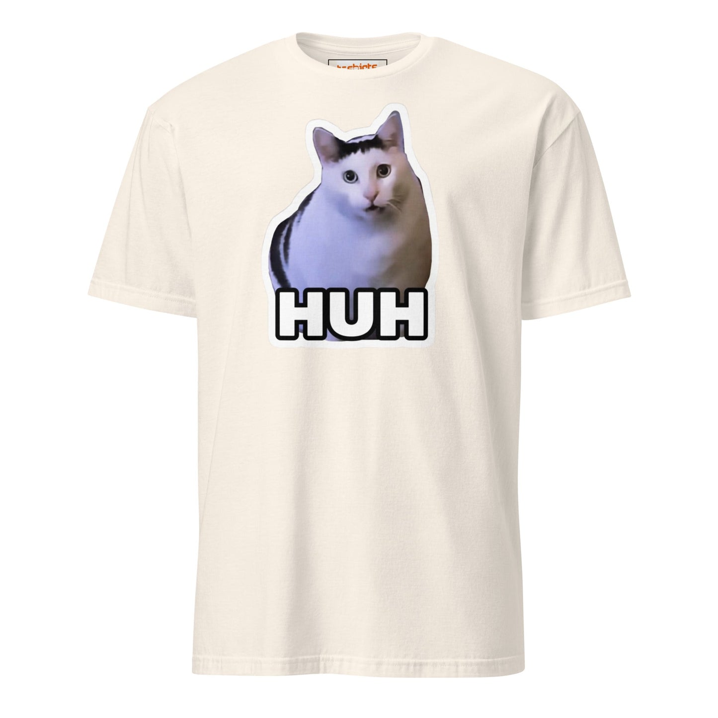 Huh Cat T-Shirt | Funny Cat Memes - Natural - T-Shirts Online