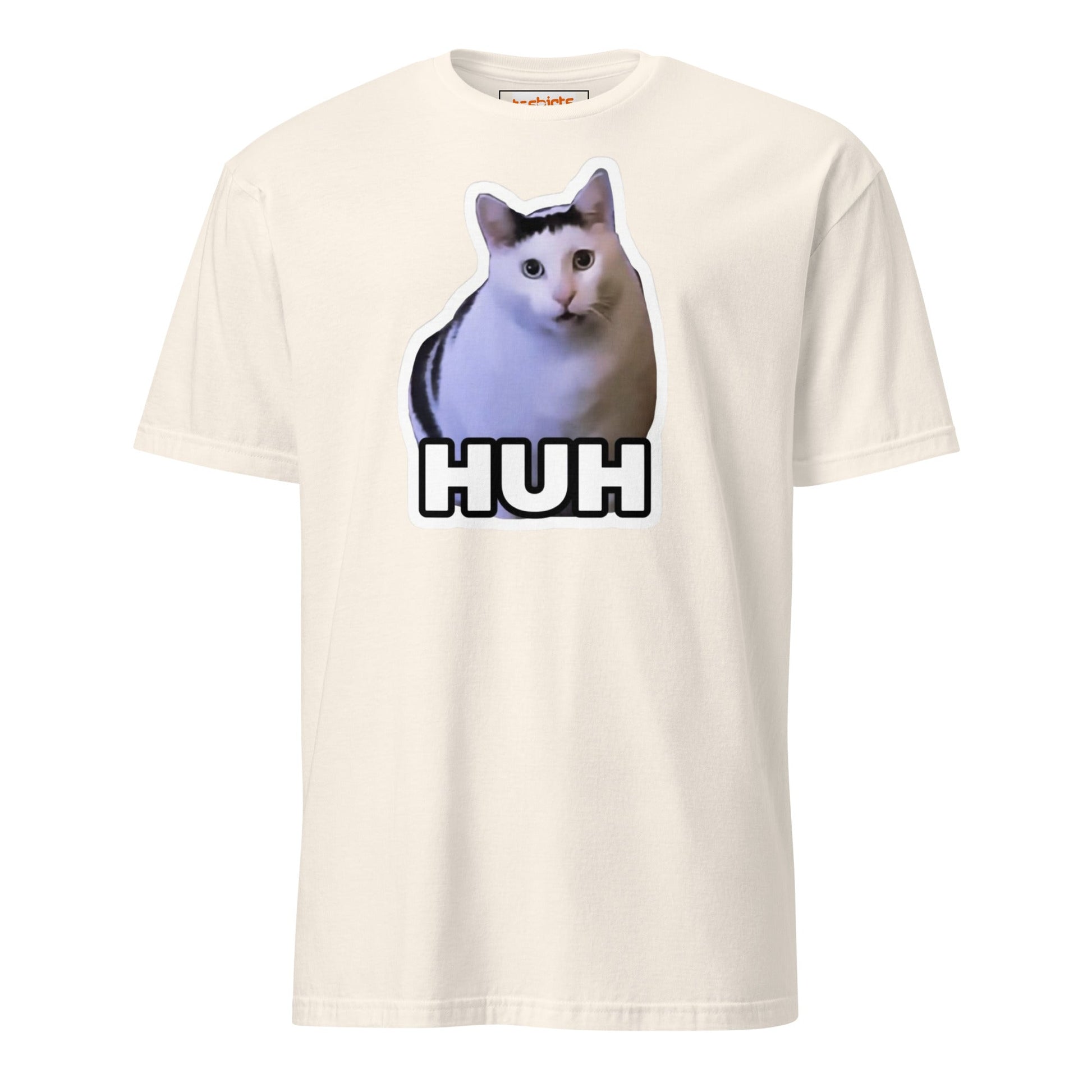 Huh Cat T-Shirt | Funny Cat Memes - Natural - T-Shirts Online