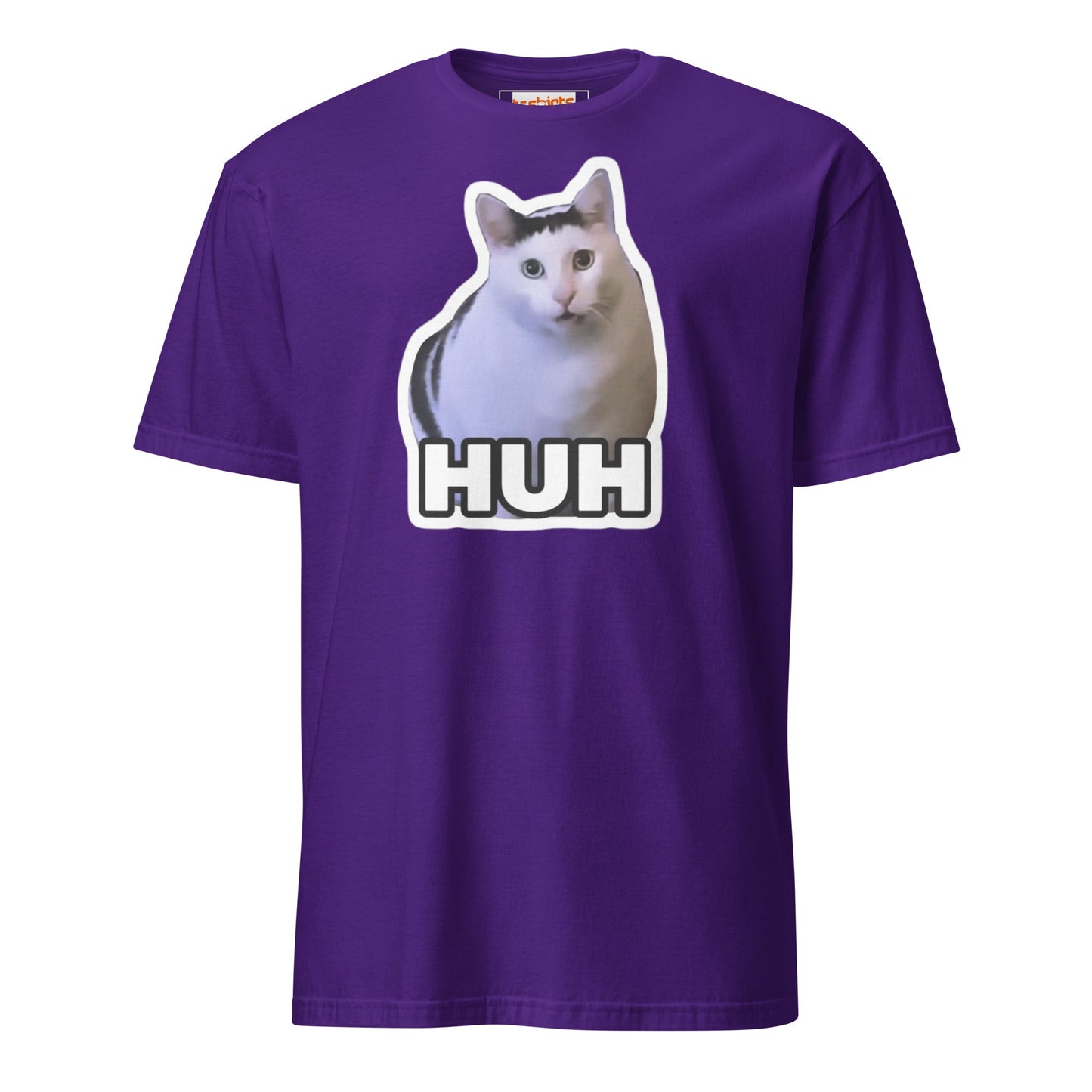 Huh Cat T-Shirt | Funny Cat Memes - Purple - T-Shirts Online