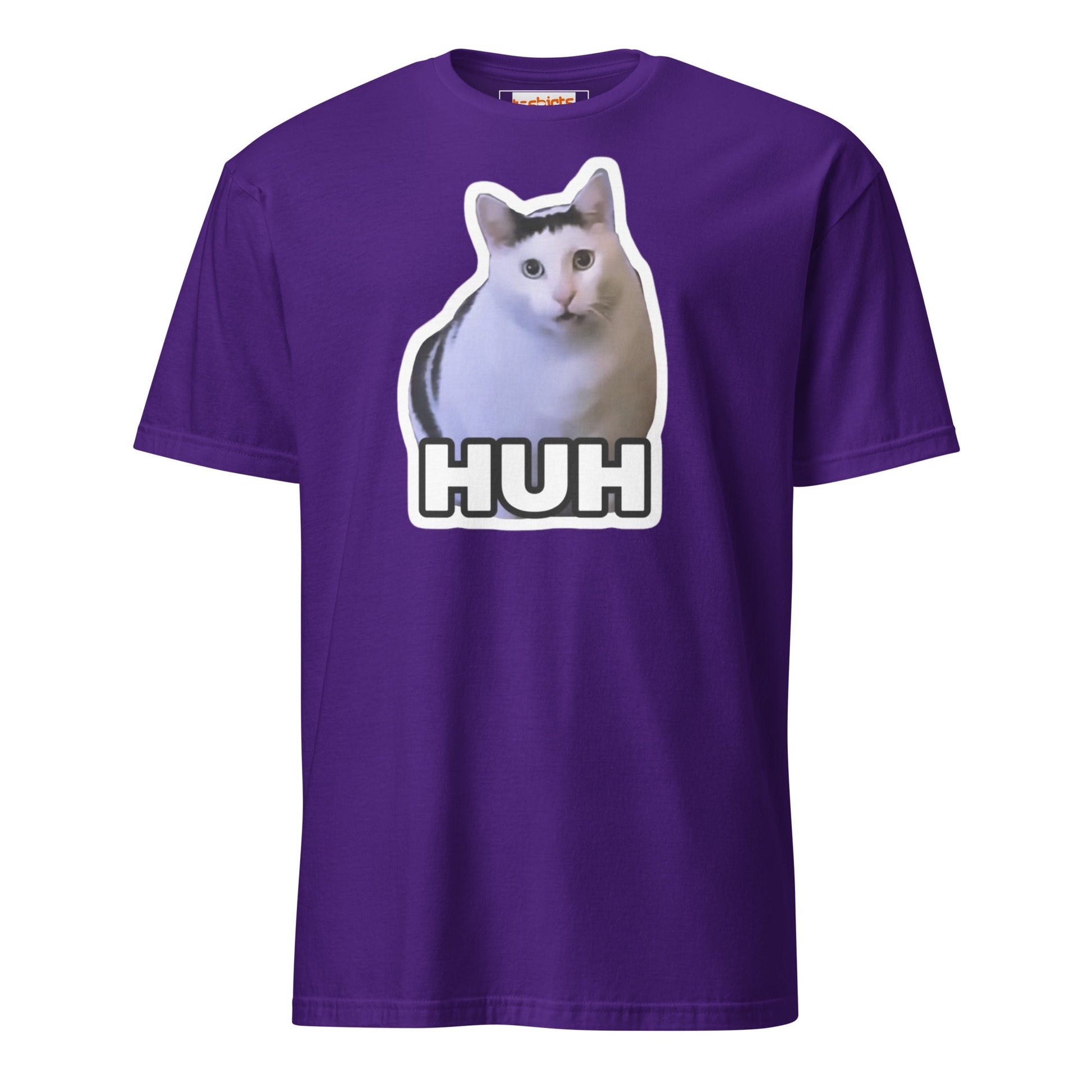Huh Cat T-Shirt | Funny Cat Memes - Purple - T-Shirts Online