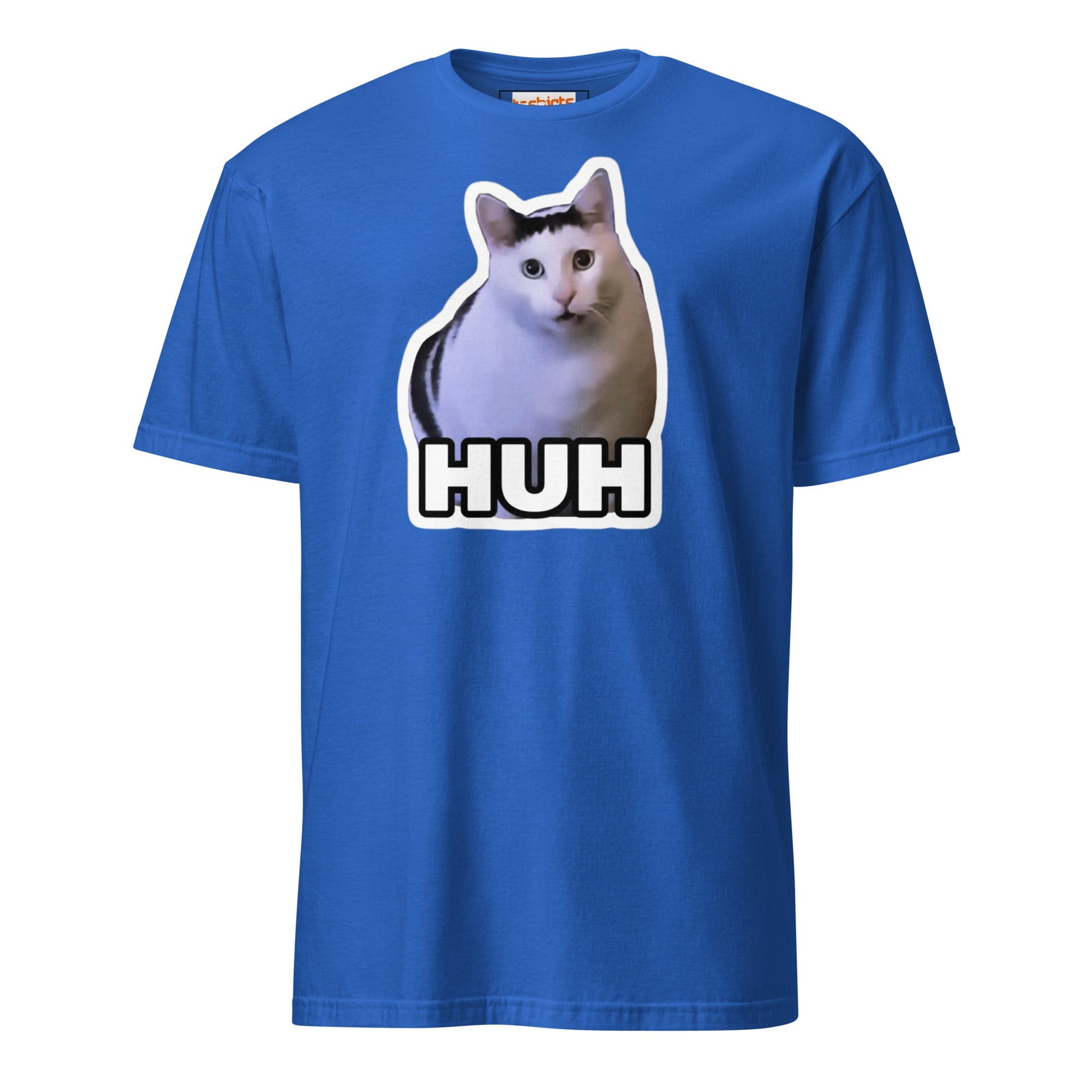 Huh Cat T-Shirt | Funny Cat Memes - Royal - T-Shirts Online