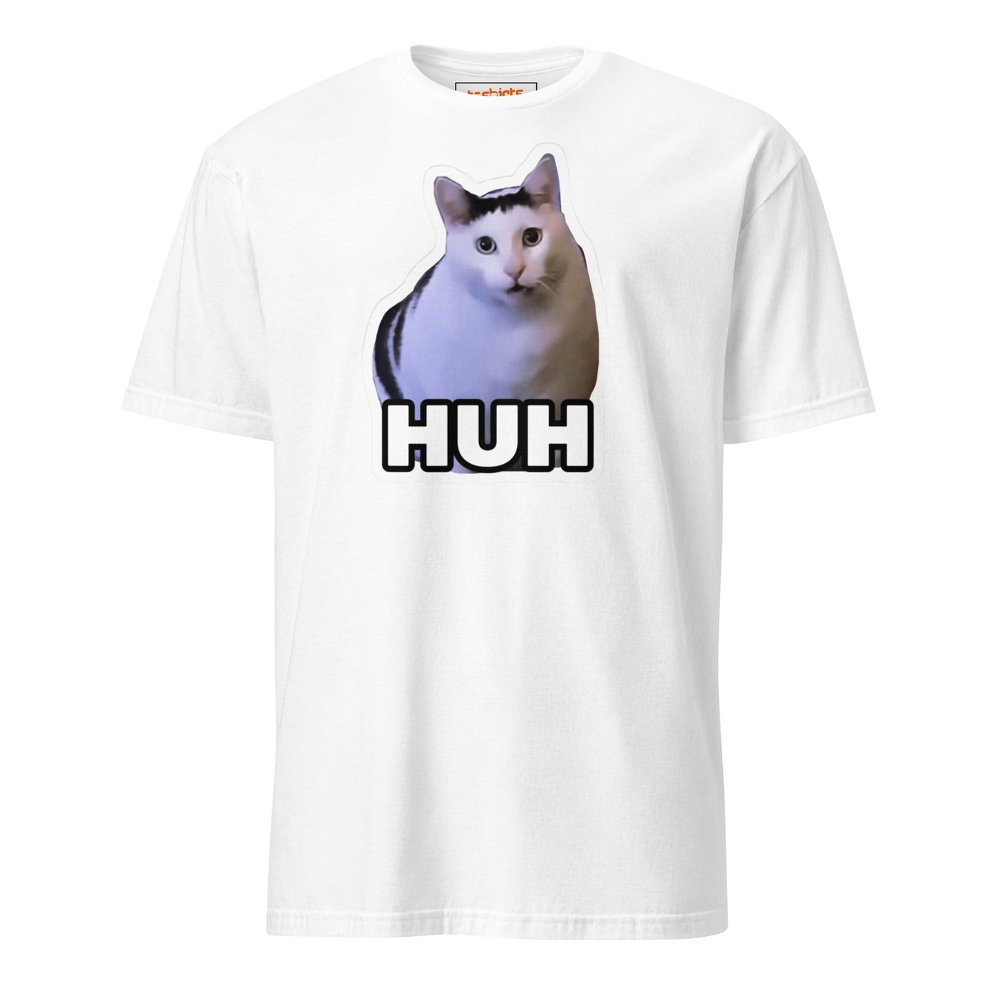 Huh Cat T-Shirt | Funny Cat Memes - White - T-Shirts Online