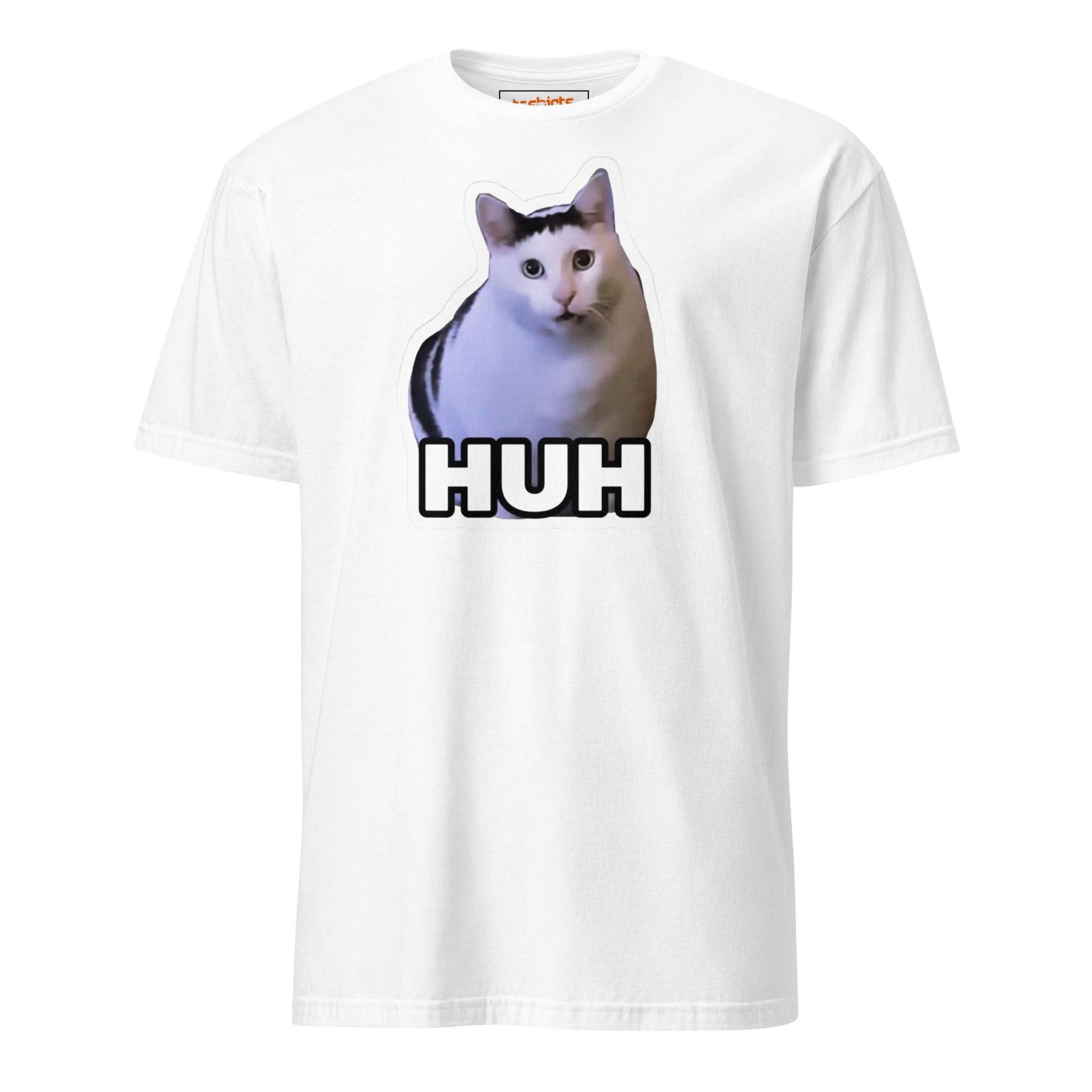 Huh Cat T-Shirt | Funny Cat Memes - White - T-Shirts Online