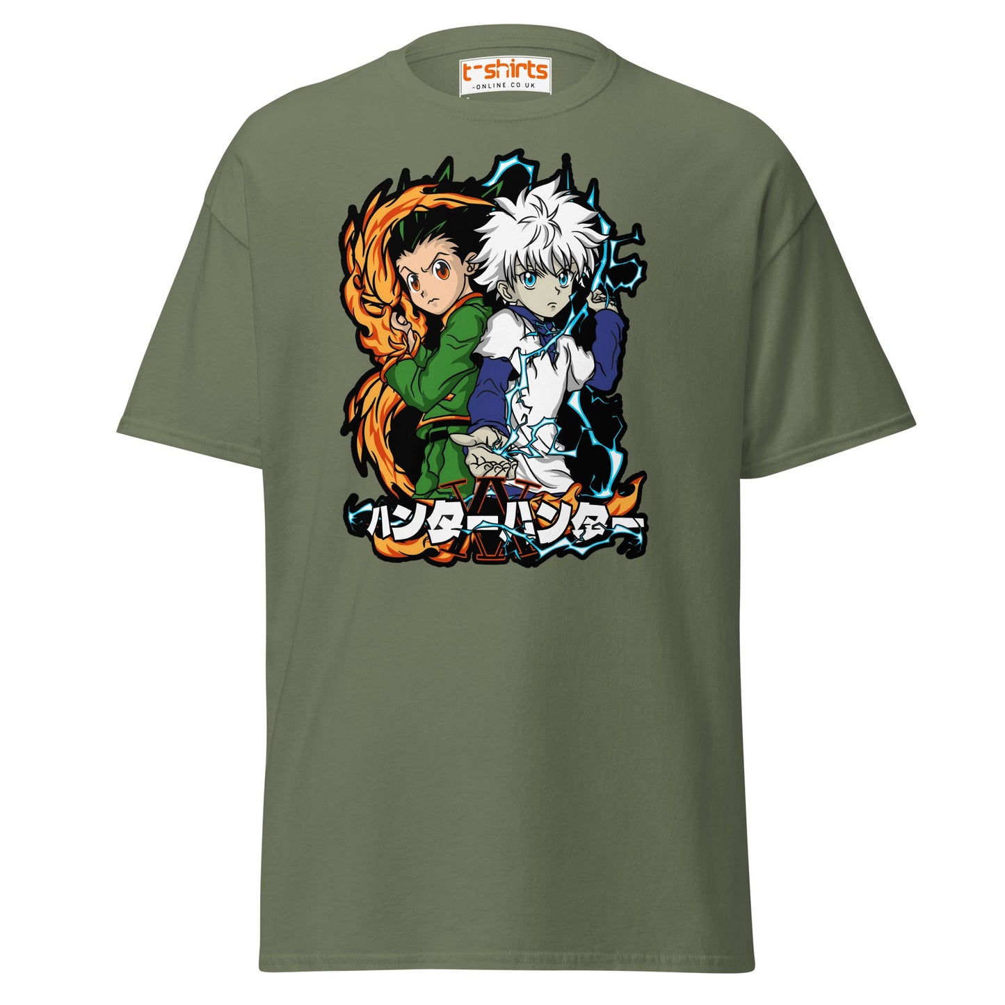Hunter x Hunter T-Shirt – Gon & Killua Anime Fan Art - Military Green - T-Shirts Online