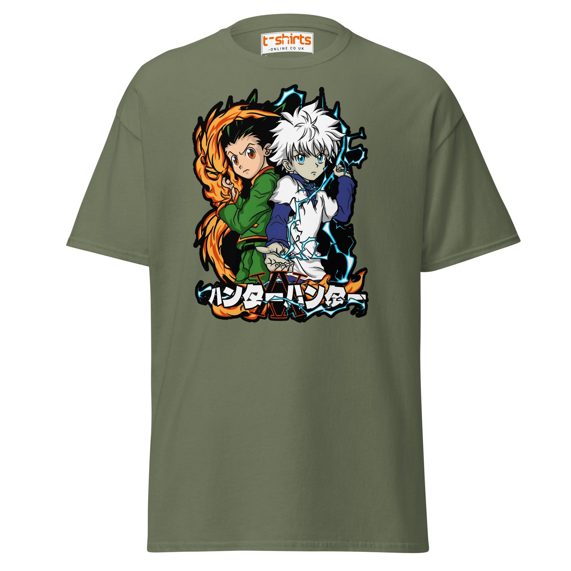 Hunter x Hunter T-Shirt – Gon & Killua Anime Fan Art - Military Green - T-Shirts Online