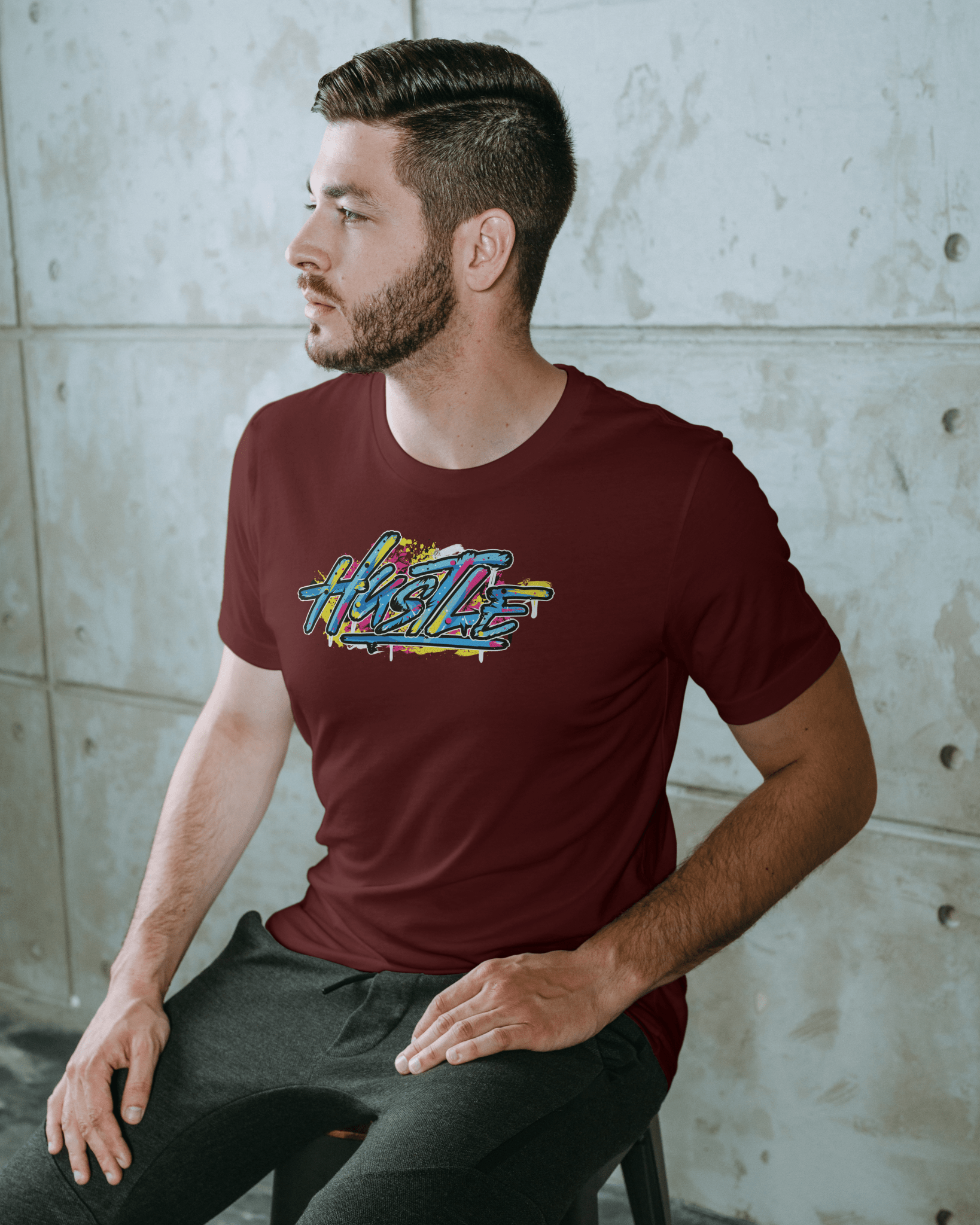 Hustle | Men's T-Shirt - Black - T-Shirts Online