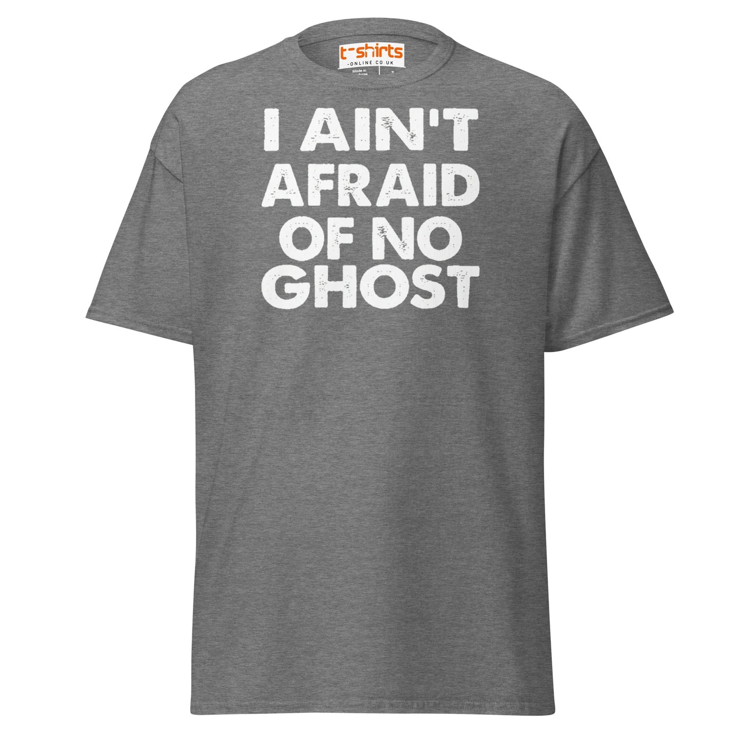 I Ain’t Afraid of No Ghost T-Shirt – Funny Halloween Tee - Graphite Heather - T-Shirts Online
