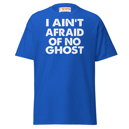 I Ain’t Afraid of No Ghost T-Shirt – Funny Halloween Tee - Royal - T-Shirts Online