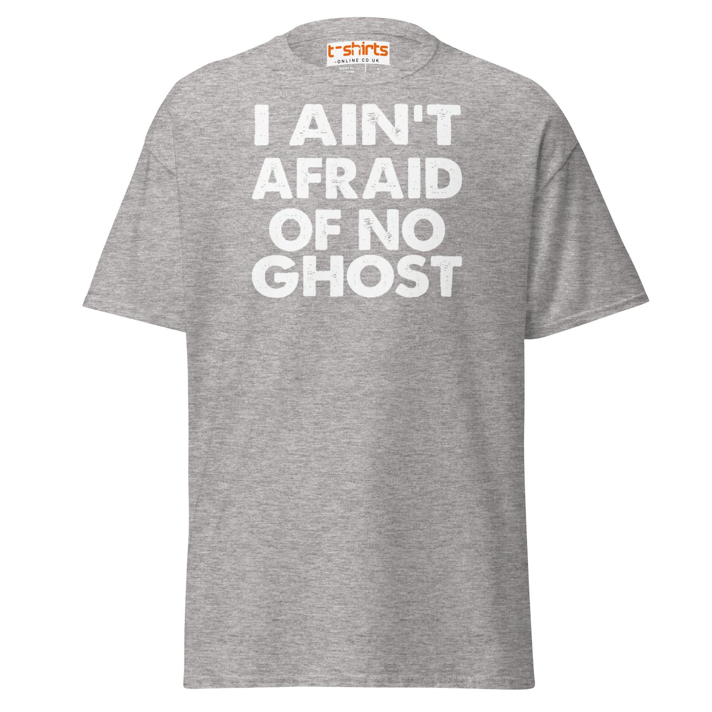 I Ain’t Afraid of No Ghost T-Shirt – Funny Halloween Tee - Sport Grey - T-Shirts Online