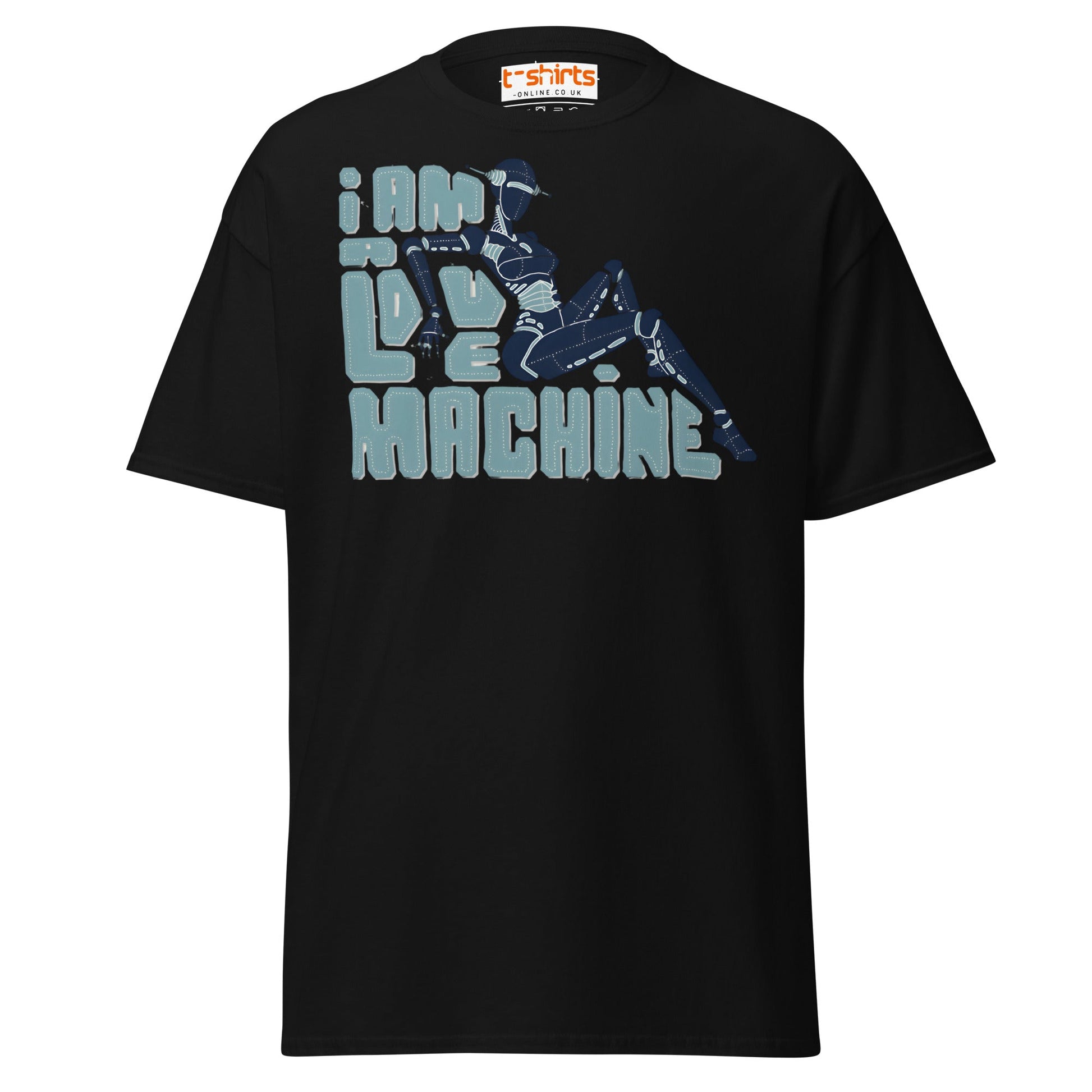 I Am A Love Machine T-Shirt | Retro Robot Humor Tee - Black - T-Shirts Online