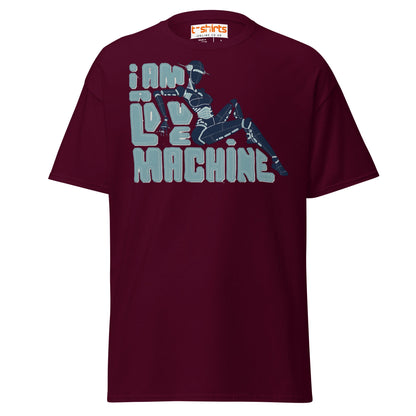 I Am A Love Machine T-Shirt | Retro Robot Humor Tee - Maroon - T-Shirts Online