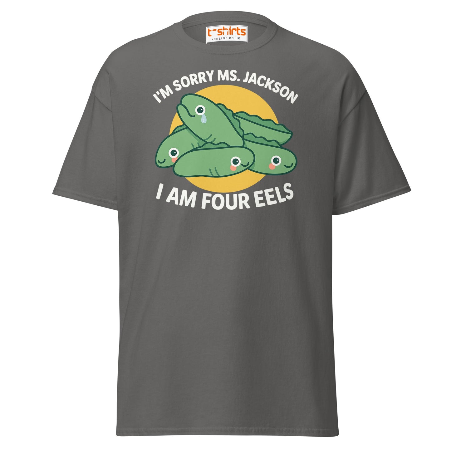 I Am Four Eels T-Shirt – Funny Ms. Jackson Pun Tee - Charcoal - T-Shirts Online
