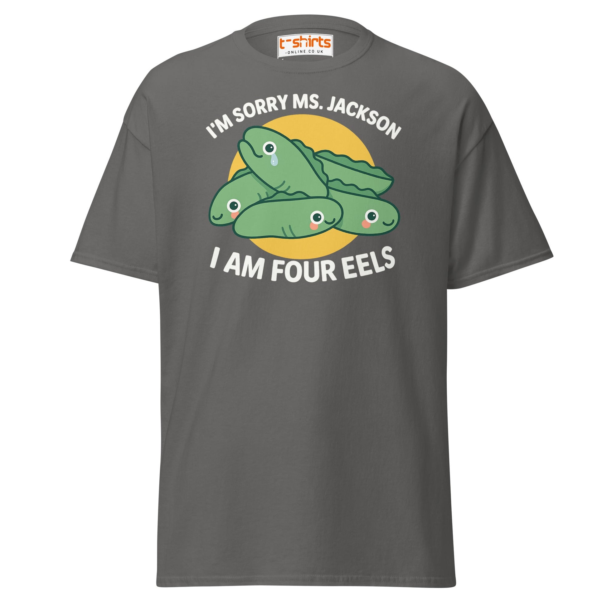 I Am Four Eels T-Shirt – Funny Ms. Jackson Pun Tee - Charcoal - T-Shirts Online