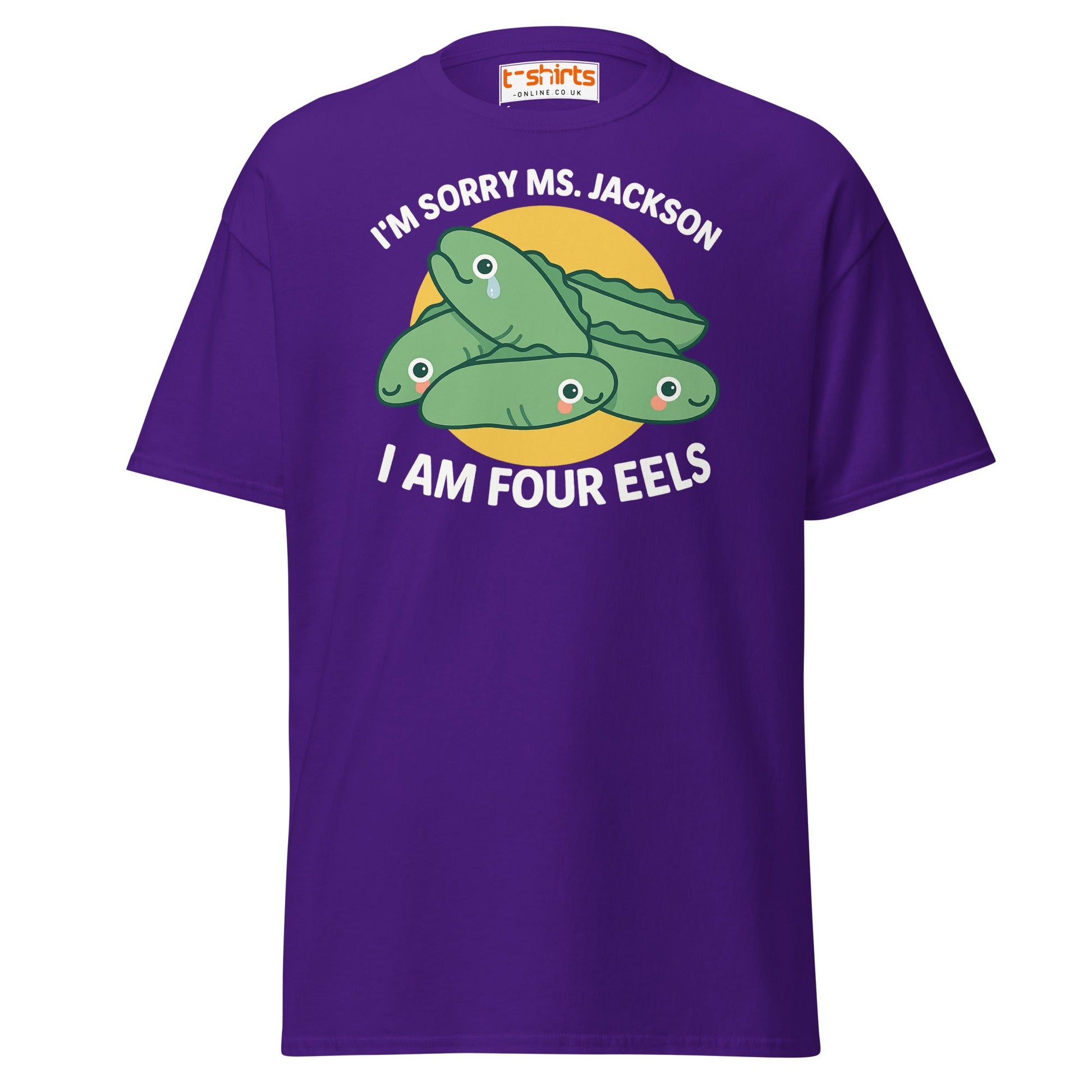 I Am Four Eels T-Shirt – Funny Ms. Jackson Pun Tee - Purple - T-Shirts Online