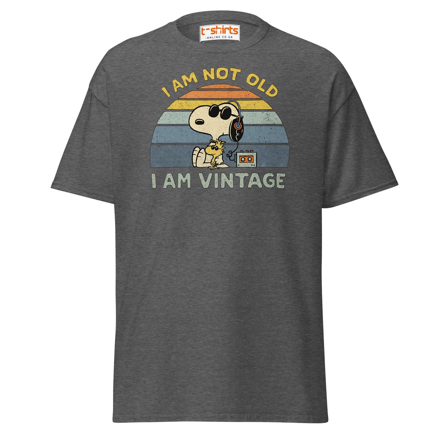 I Am Not Old I Am Vintage T-Shirt – Retro Funny Tee - Dark Heather - T-Shirts Online
