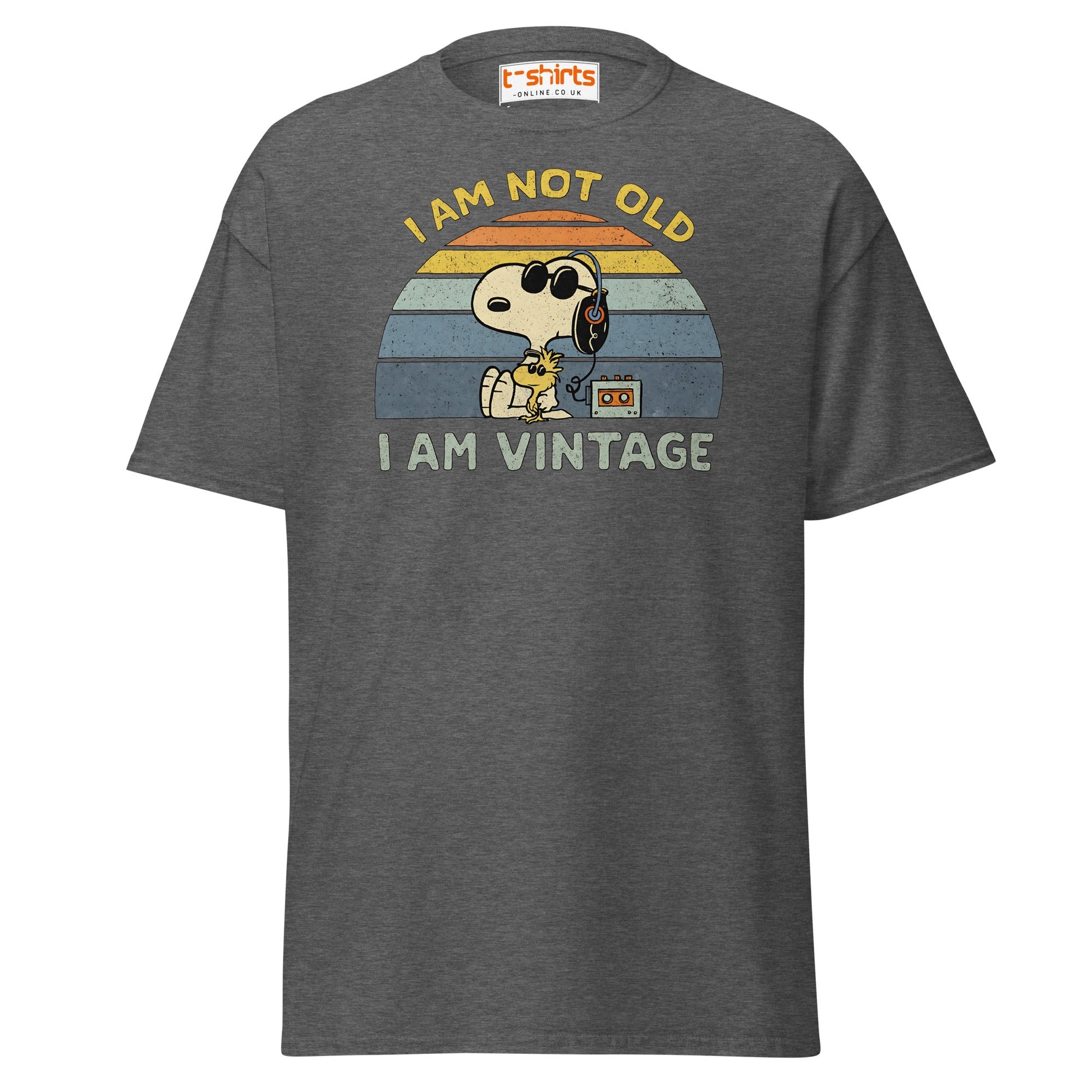 I Am Not Old I Am Vintage T-Shirt – Retro Funny Tee - Dark Heather - T-Shirts Online