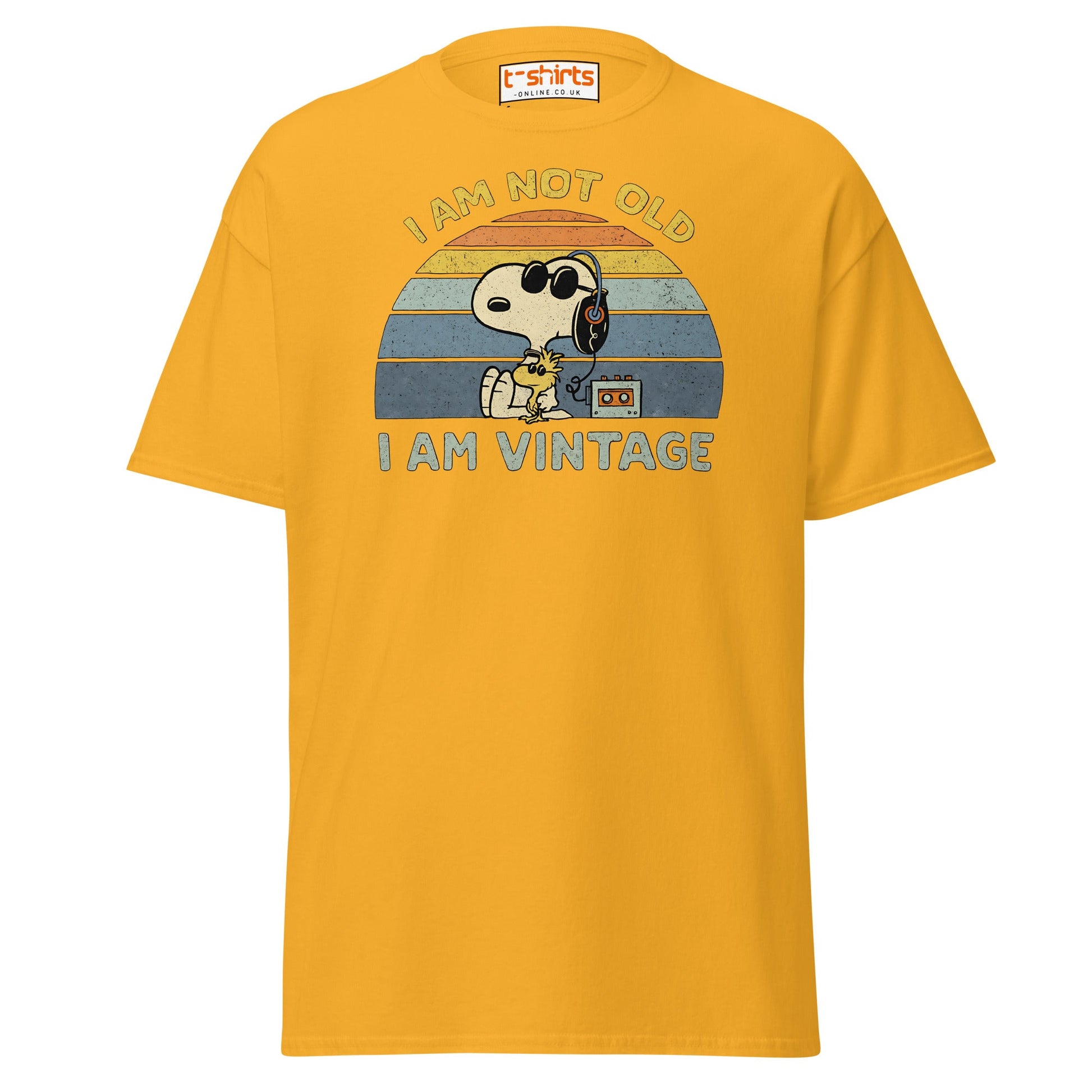 I Am Not Old I Am Vintage T-Shirt – Retro Funny Tee - Gold - T-Shirts Online