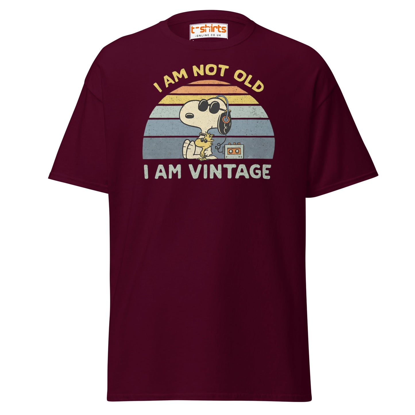 I Am Not Old I Am Vintage T-Shirt – Retro Funny Tee - Maroon - T-Shirts Online