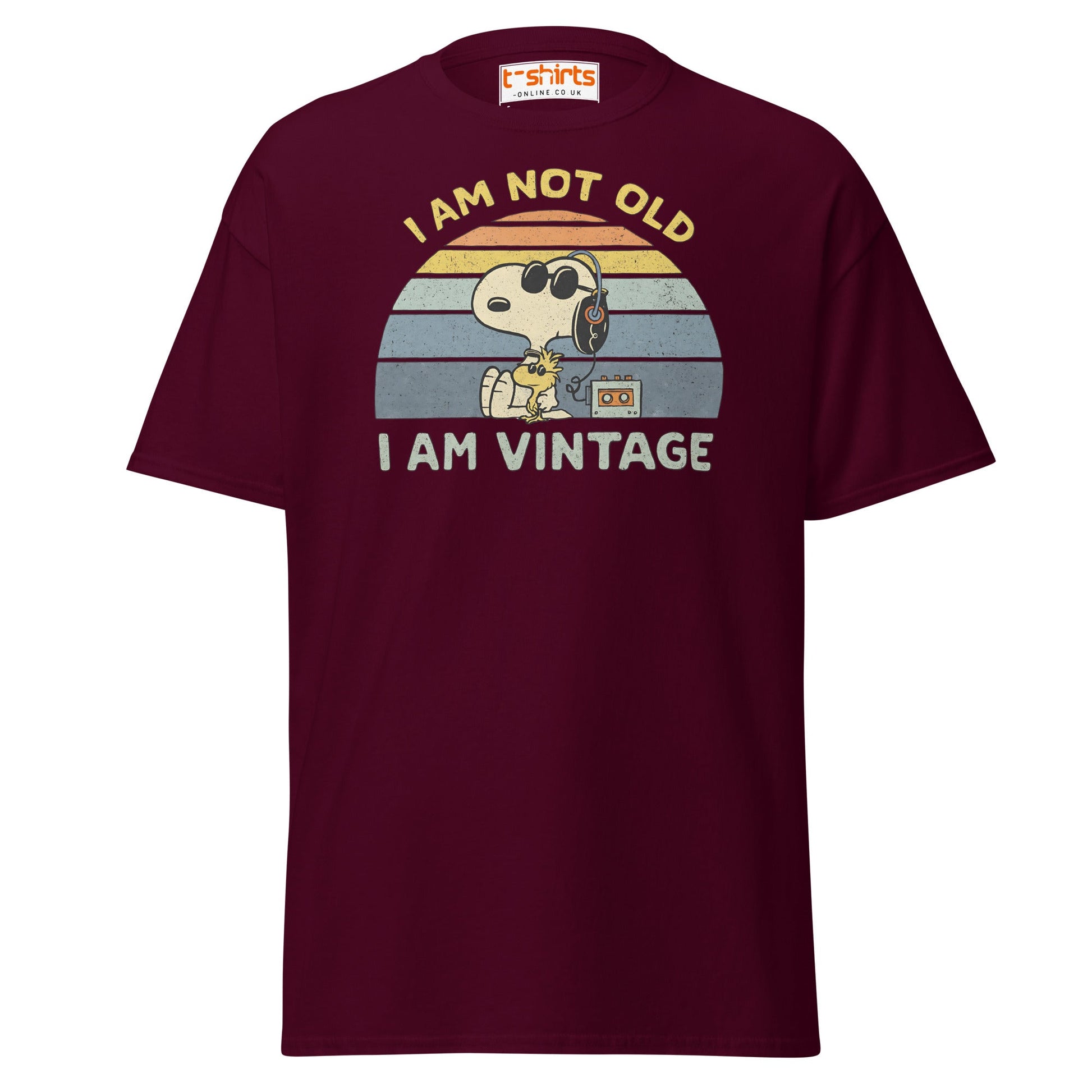 I Am Not Old I Am Vintage T-Shirt – Retro Funny Tee - Maroon - T-Shirts Online