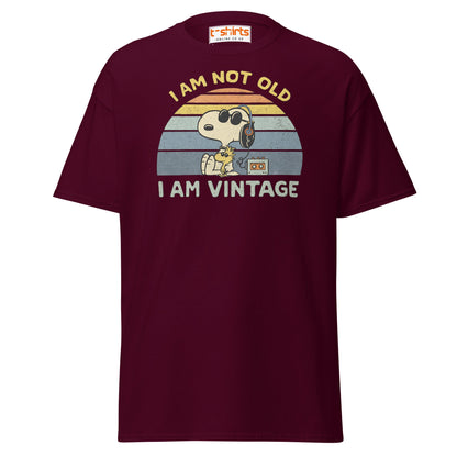I Am Not Old I Am Vintage T-Shirt – Retro Funny Tee - Maroon - T-Shirts Online