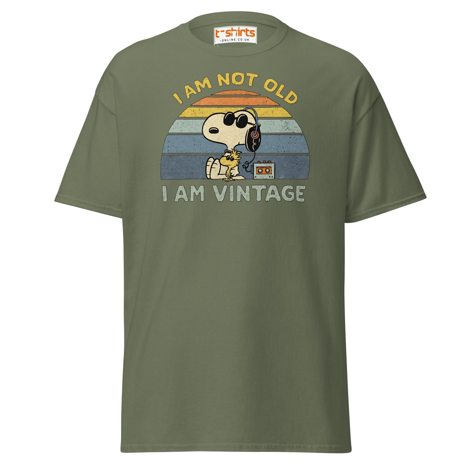 I Am Not Old I Am Vintage T-Shirt – Retro Funny Tee - Military Green - T-Shirts Online