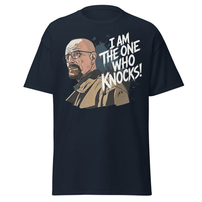 I Am The One Who Knocks T-Shirt - Bold Quote Graphic Tee - Navy - T-Shirts Online