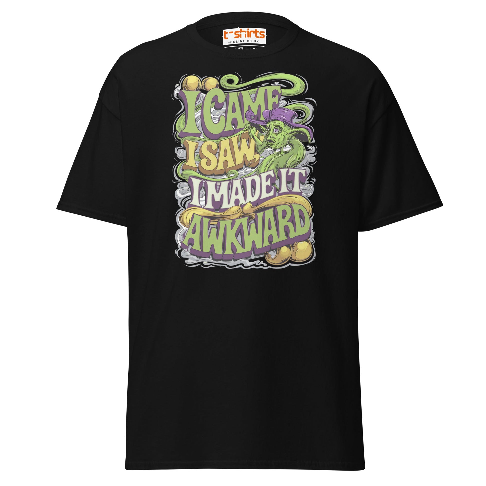 I Came I Saw I Made It Awkward Funny T-Shirt - Black - T-Shirts Online