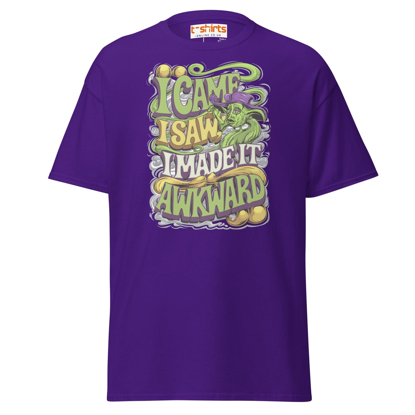I Came I Saw I Made It Awkward Funny T-Shirt - Purple - T-Shirts Online