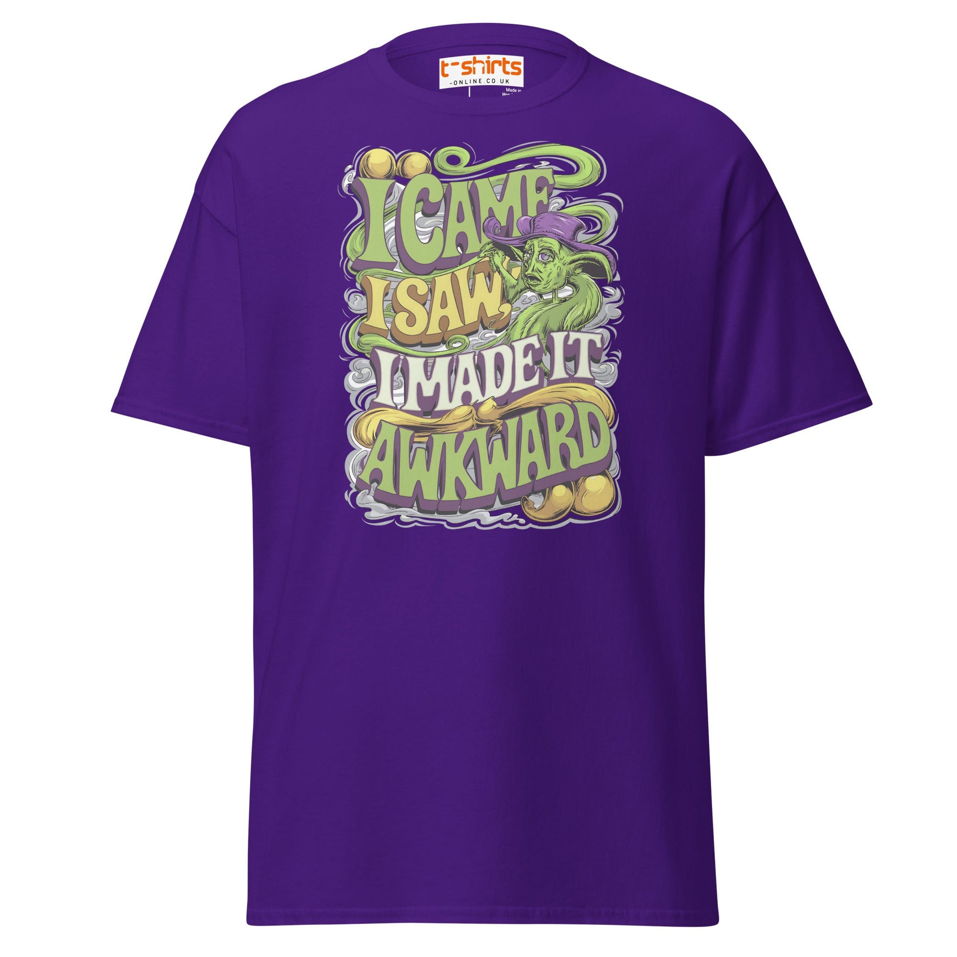I Came I Saw I Made It Awkward Funny T-Shirt - Purple - T-Shirts Online