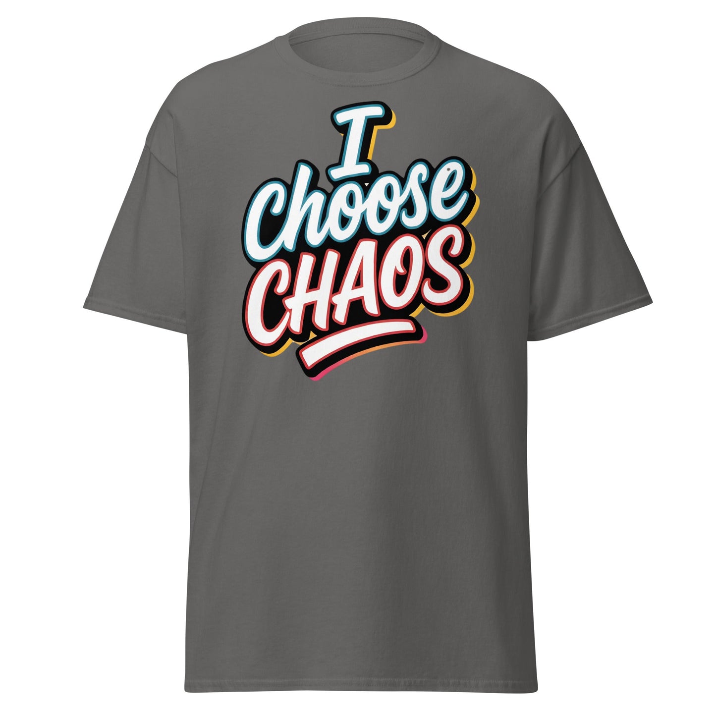 I Choose Chaos T-Shirt – Bold Graffiti Statement Tee - Charcoal - T-Shirts Online
