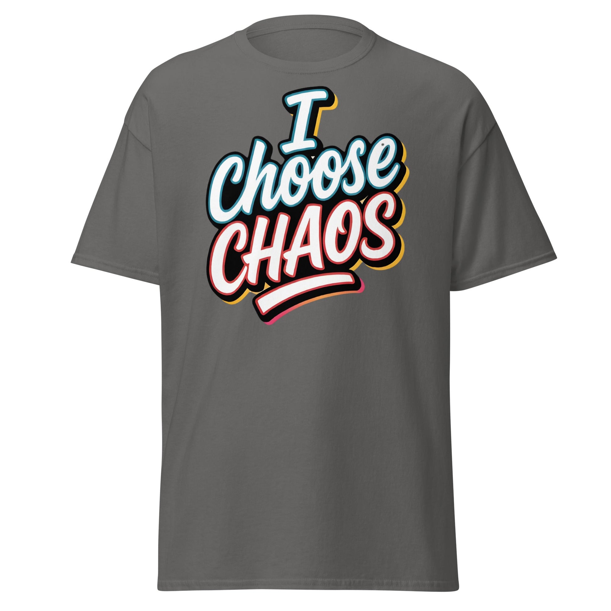 I Choose Chaos T-Shirt – Bold Graffiti Statement Tee - Charcoal - T-Shirts Online