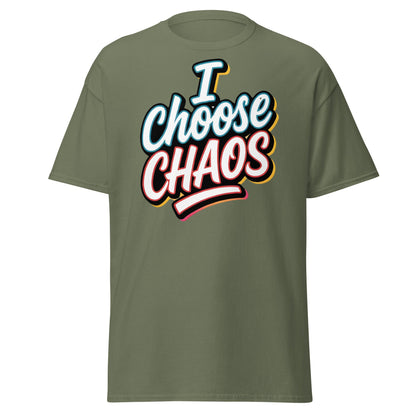 I Choose Chaos T-Shirt – Bold Graffiti Statement Tee - Military Green - T-Shirts Online